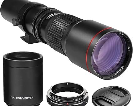 High-Power 420-800mm Manual Telephoto Micro Four Thirds Mount Lens for Olympus OM-D, E-M1, E-M5, E-M10, Pen-F, E-PL7, E-PL8, E-P5, E-PL5, E-PM1, E-PM2, E-P1, PL1, PL2, PL3, PL6, PL7, PL8 Cameras